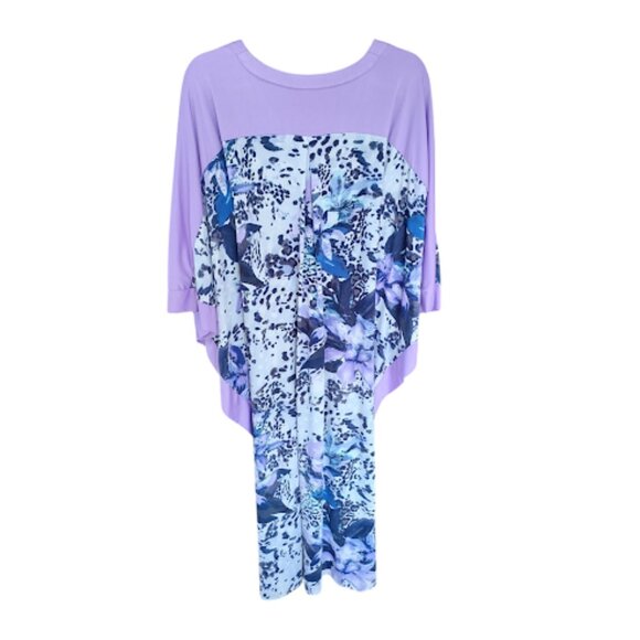 CAROLE HOCHMAN Tropical Cheetah Print Caftan Drawstring Waist Beach Cover Up XS - Picture 6 of 16